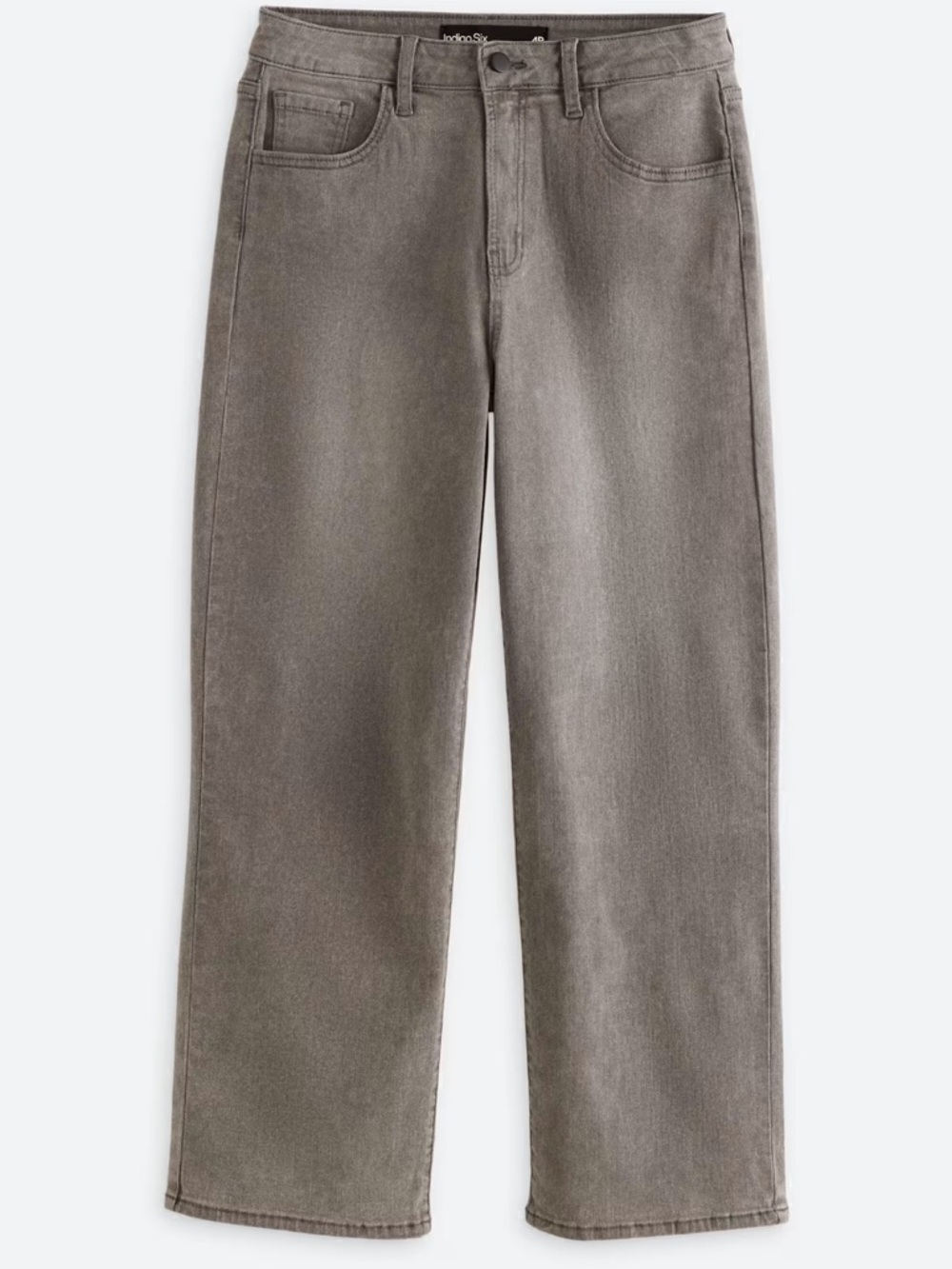 Indigo Six 2 Petite Grey Relaxed Vintage  Charcoal High Rise Straight Jeans